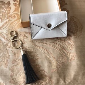 Business card case and tassel keychain gift set
